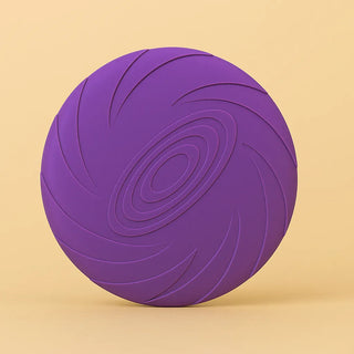 Frisbee viola in gomma per cani, resistente e morbido, ideale per giochi all’aria aperta
