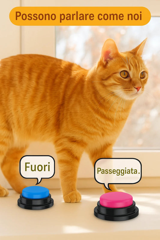 Pulsanti Parlanti per Addestramento Cani e Gatti – Set Registrabile con Luci per Giochi Interattivi - AmiciFidati