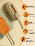Spazzola a Vapore 3 - in - 1 per Cani e Gatti β Rimuovi Pelo, Massaggia e Idrata con Vapore | Ricaricabile USB - AmiciFidati