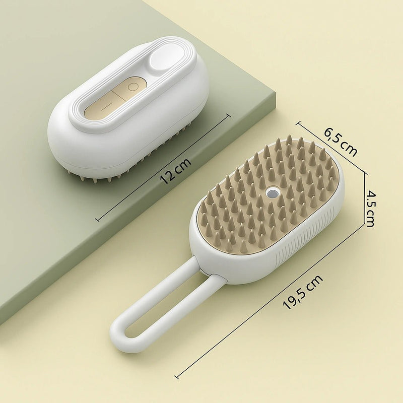 Spazzola a Vapore 3 - in - 1 per Cani e Gatti β Rimuovi Pelo, Massaggia e Idrata con Vapore | Ricaricabile USB - AmiciFidati