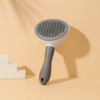 Spazzola Rimuovi Pelo per Cani e Gatti – Pettine Massaggiante con Pulsante Clean - Up | Inox, Ergonomica, Anti Grovigli - AmiciFidati