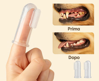 Spazzolino Morbido da Dito per Cani e Gatti β Pulizia dei Denti, Alito Fresco e Igiene Orale Facile (5 PEZZI) - AmiciFidati