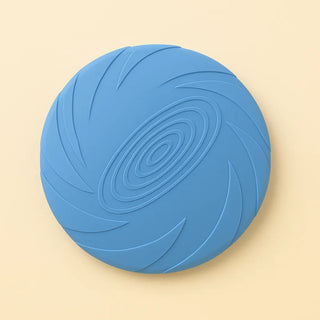 Frisbee blu in gomma per cani, perfetto per giochi di riporto e attività all’aperto