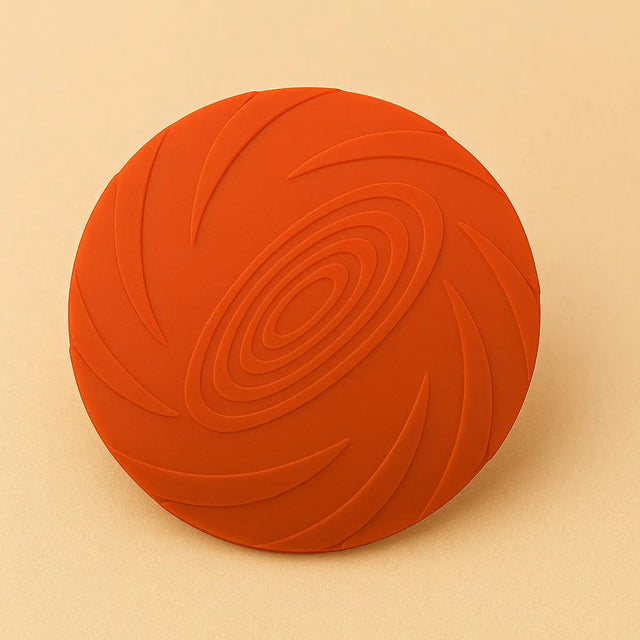 Frisbee rosso in gomma per cani, perfetto per giochi all’aperto, addestramento e divertimento