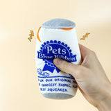 Gioco sonoro in peluche a forma di lattina per cani, design Blue Ribbon, morbido e divertente 