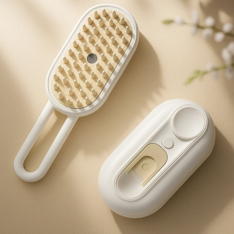 Spazzola a Vapore 3 - in - 1 per Cani e Gatti – Rimuovi Pelo, Massaggia e Idrata con Vapore | Ricaricabile USB - AmiciFidati
