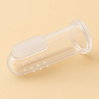 Spazzolino trasparente da dito per la pulizia dei denti di cani e gatti, ideale per uso quotidiano