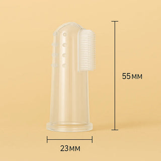 Spazzolino in silicone per denti di cani e gatti con misure visibili, pratico e sicuro