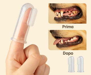 Spazzolino Morbido da Dito per Cani e Gatti – Pulizia dei Denti, Alito Fresco e Igiene Orale Facile (5 PEZZI) - AmiciFidati